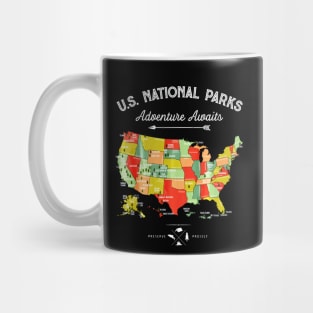 National Parks shirt Map Camping Hiking Mug